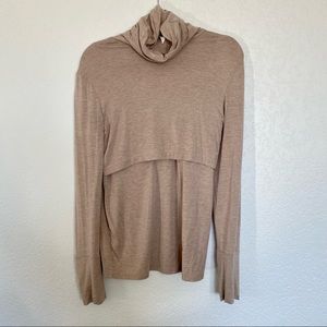 Seraphine tan maternity and nursing roll neck